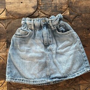 Zara girl denim jean skirt